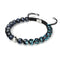 Bracelet en macramé en verre Firefly | Noir absolu | Argent